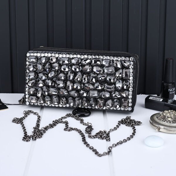 Ççs London Siyah Taşlı Cüzdan