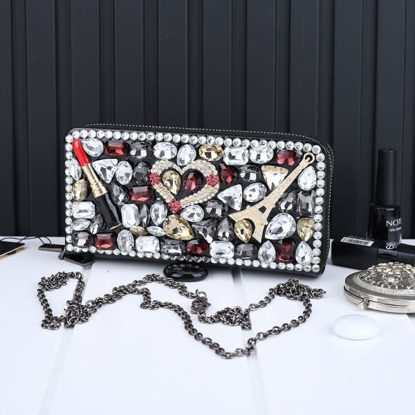 Ççs London Siyah Taşlı Cüzdan