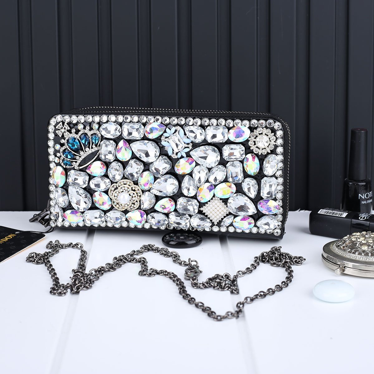 Ççs London Siyah Taşlı Cüzdan