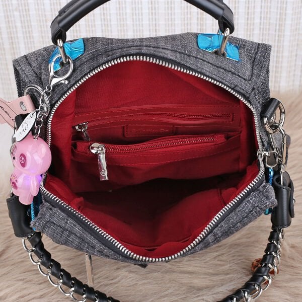 Matthew Cox Hem Sırt Hem Yandan Asmalı Siyah Kot Çanta