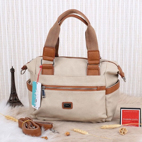 Fiona Bej Taba Yumuşak Deri Günlük Çanta