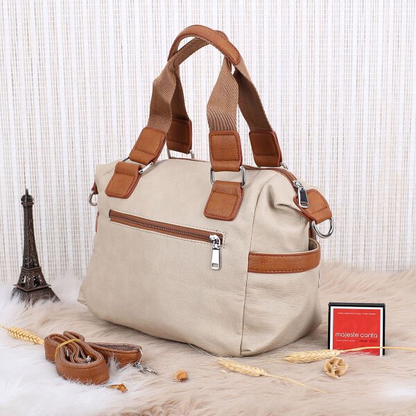 Fiona Bej Taba Yumuşak Deri Günlük Çanta