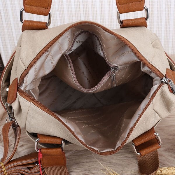 Fiona Bej Taba Yumuşak Deri Günlük Çanta