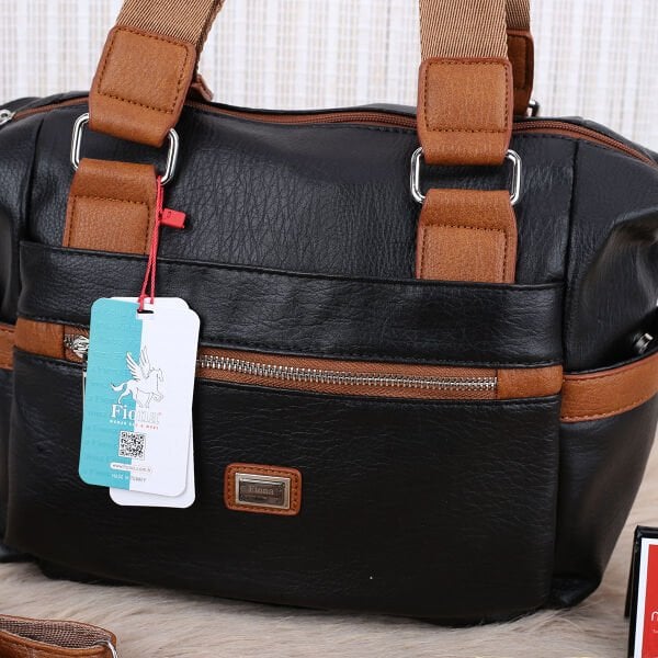 Fiona Siyah Taba Yumuşak Deri Günlük Çanta