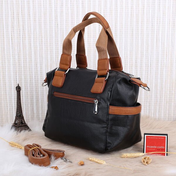 Fiona Siyah Taba Yumuşak Deri Günlük Çanta