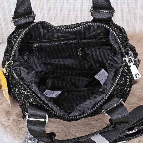 Ççs London Siyah Payetli Kadın Çantası