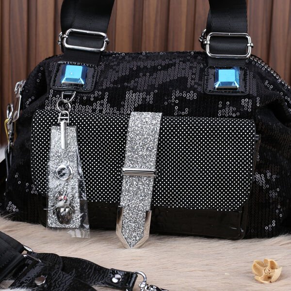 Ççs London Siyah Payetli Kadın Çantası
