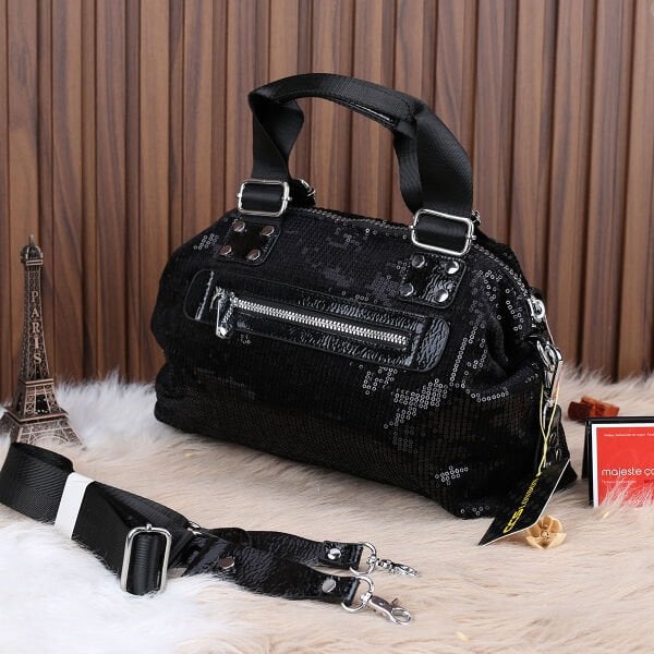 Ççs London Siyah Payetli Kadın Çantası