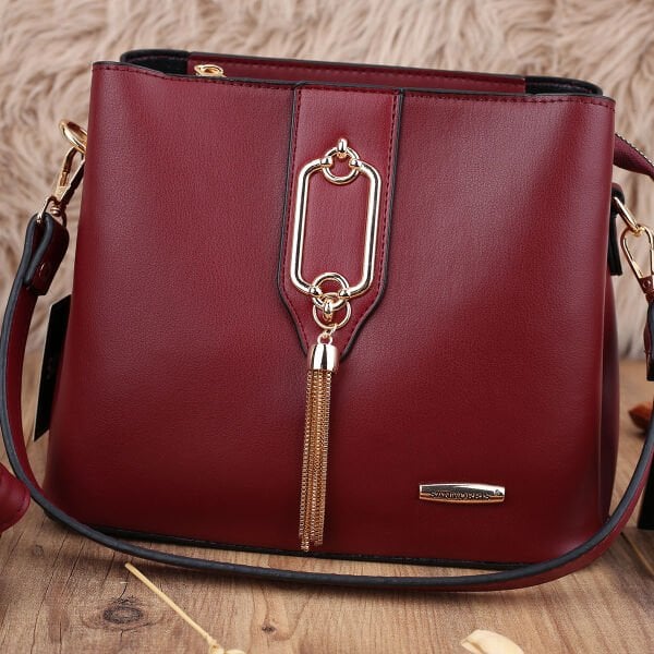 Sanmorris Bordo Hem Omuz Hem Yandan Asmalı Çanta