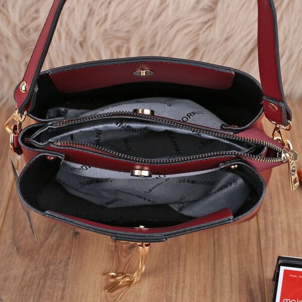 Sanmorris Bordo Hem Omuz Hem Yandan Asmalı Çanta