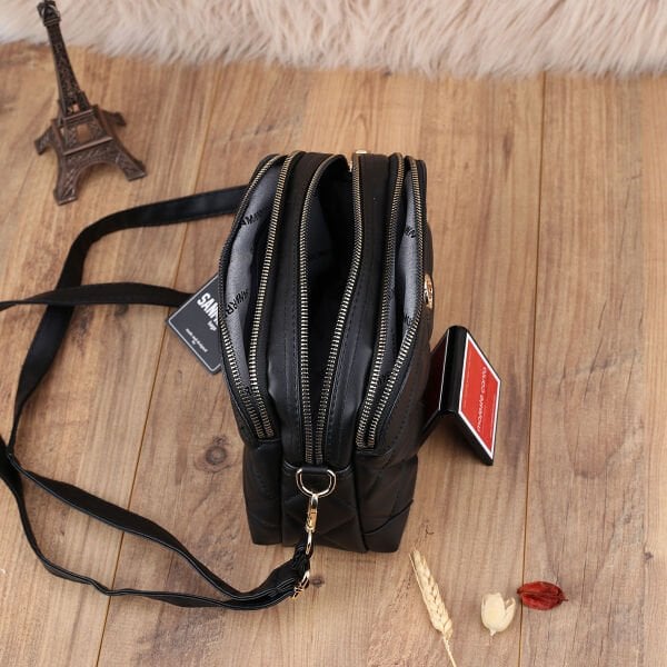 Sanmorris Üç Gözlü Siyah Yandan Asmalı Çanta
