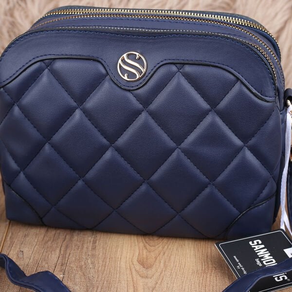 Sanmorris Üç Gözlü Lacivert Yandan Asmalı Çanta