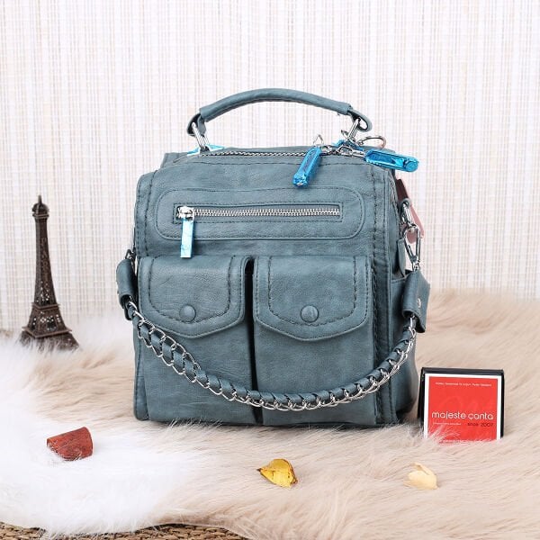 Matthew Cox Hem Sırt Hem Yandan Asmalı Petrol Rengi Çanta