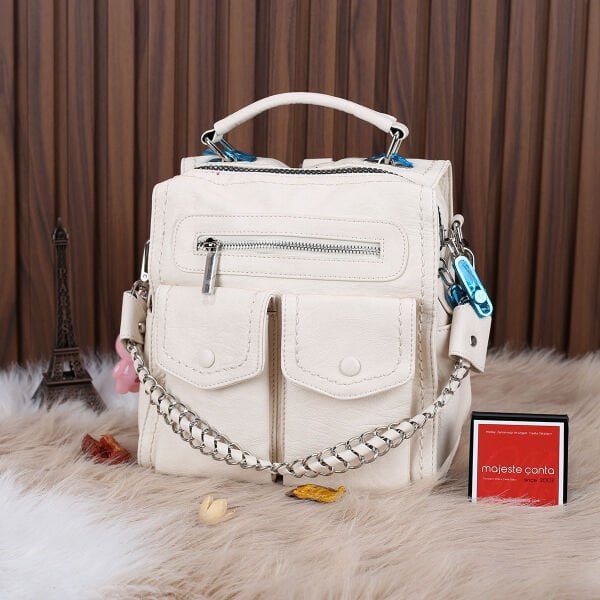 Matthew Cox Hem Sırt Hem Yandan Asmalı Krem Çanta