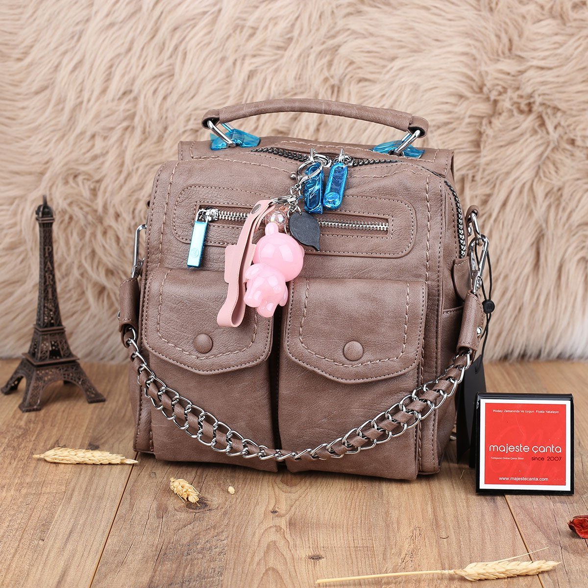 Matthew Cox Hem Sırt Hem Yandan Asmalı Vizon Çanta