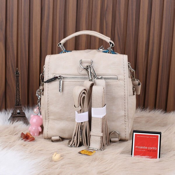 Matthew Cox Hem Sırt Hem Yandan Asmalı Bej Çanta