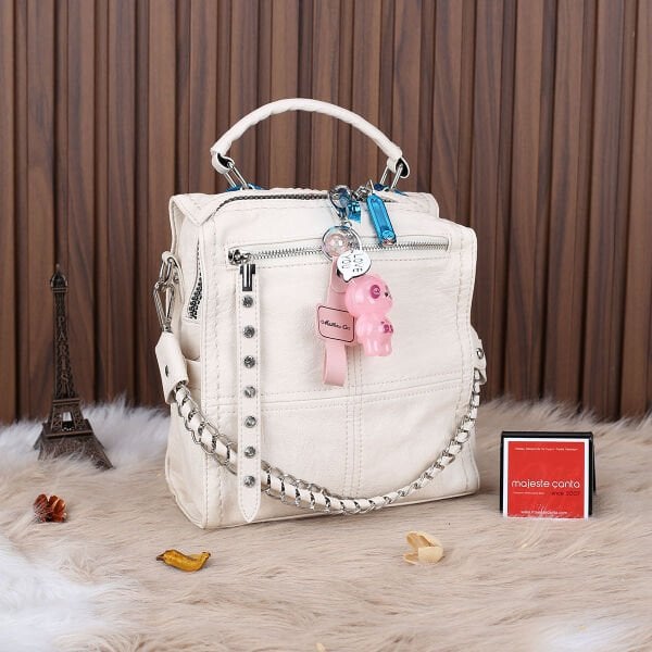 Matthew Cox Hem Sırt Hem Yandan Asmalı Krem Kadın Çanta