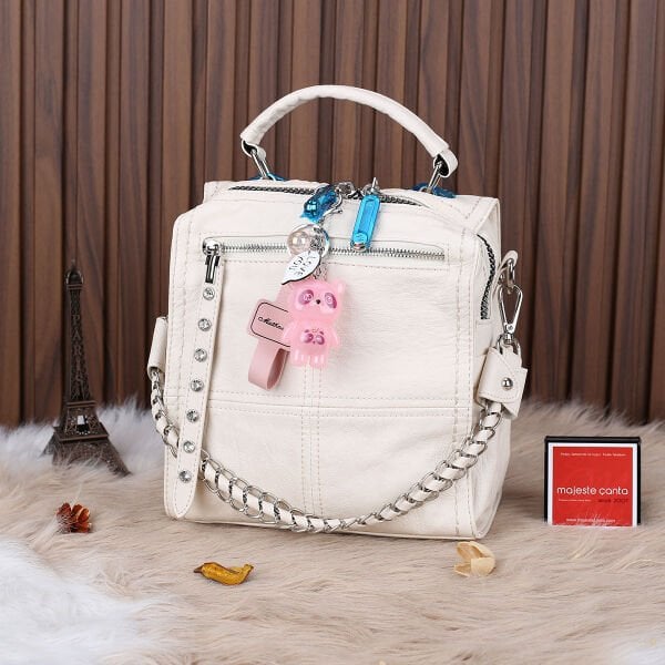 Matthew Cox Hem Sırt Hem Yandan Asmalı Krem Kadın Çanta