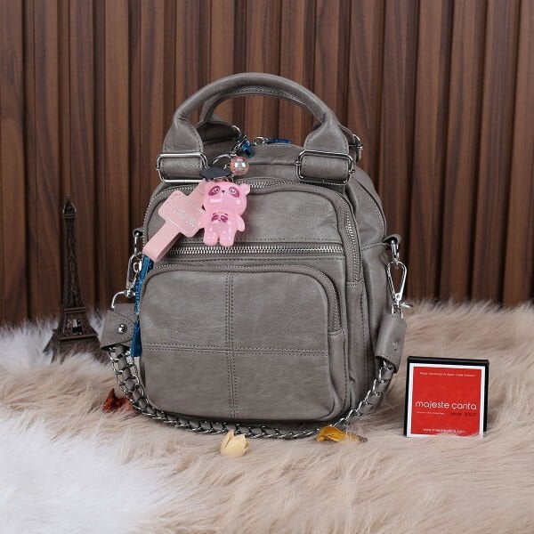 Matthew Cox Gri Hem Sırt Hem Yandan Asmalı Kadın Çanta