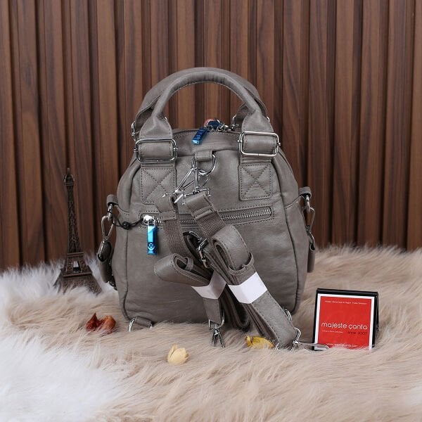 Matthew Cox Gri Hem Sırt Hem Yandan Asmalı Kadın Çanta