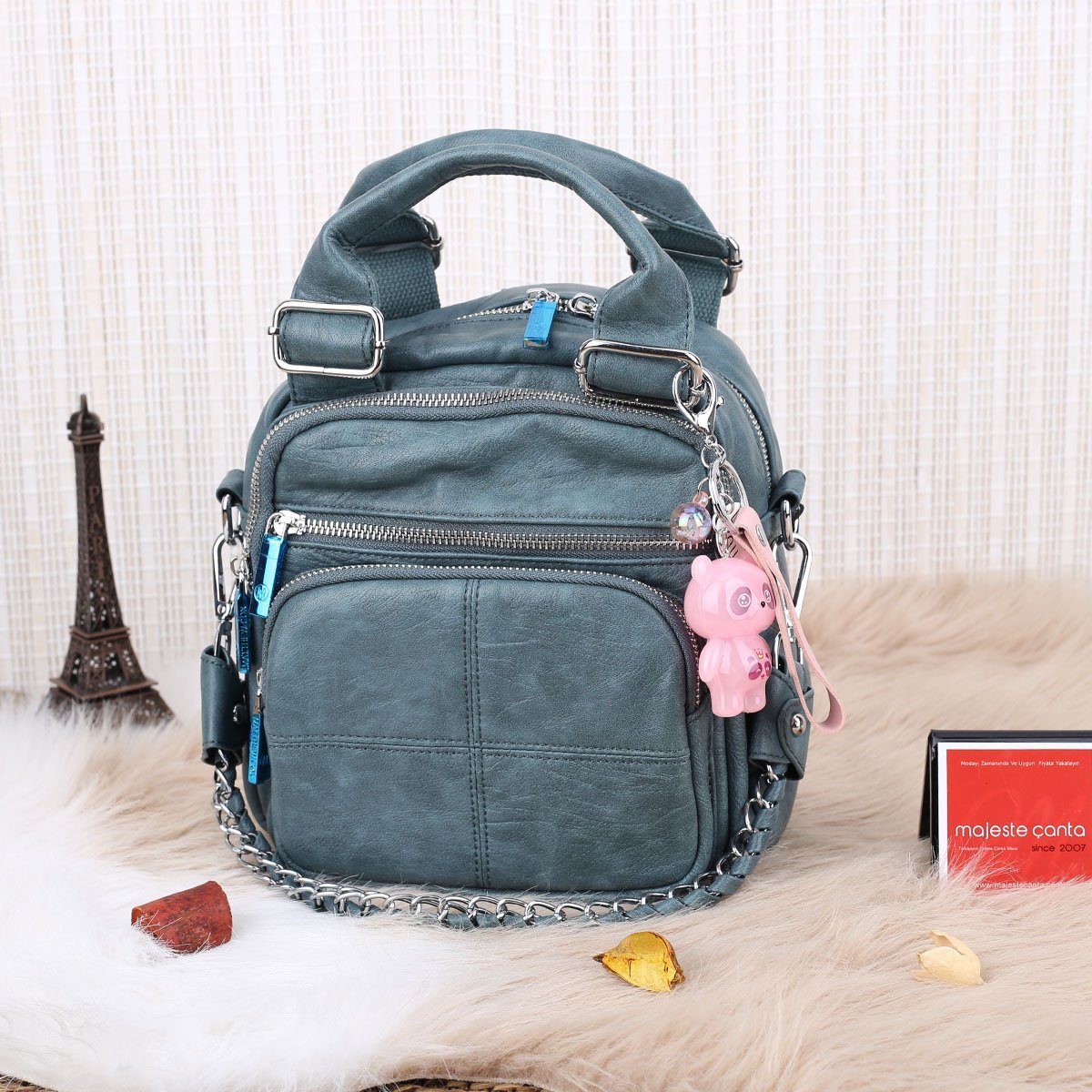 Matthew Cox Yeşil Hem Sırt Hem Yandan Asmalı Kadın Çanta