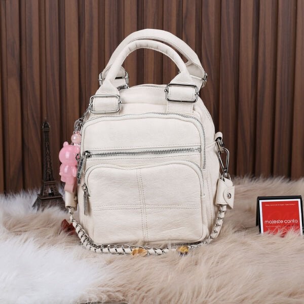 Matthew Cox Krem Hem Sırt Hem Yandan Asmalı Kadın Çanta