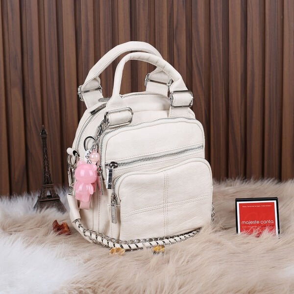 Matthew Cox Krem Hem Sırt Hem Yandan Asmalı Kadın Çanta