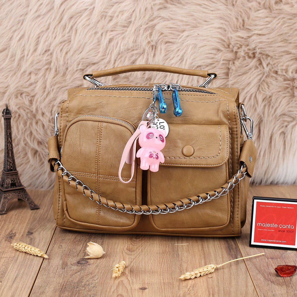 Matthew Cox Hem Sırt Hem Yandan Asmalı Camel Kadın Çanta