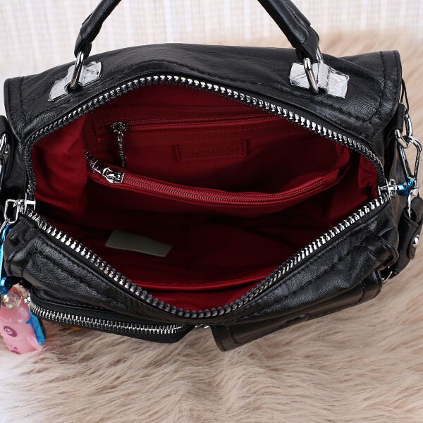 Matthew Cox Hem Sırt Hem Yandan Asmalı Siyah Kadın Çanta