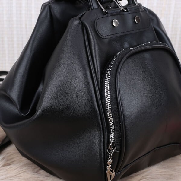 Siyah Hem Sırt Hem Omuz Çantası