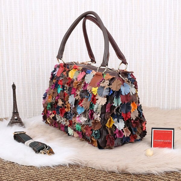 Ççs London Hakiki Deri Renkli Çanta