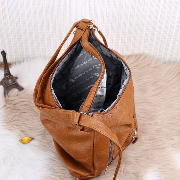 Taba Yumuşak Deri Hem Sırt Hem Omuz Çantası