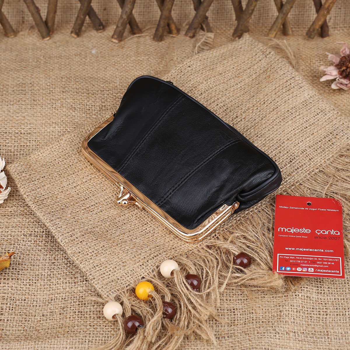 Hakiki Deri Burslu Siyah Cüzdan