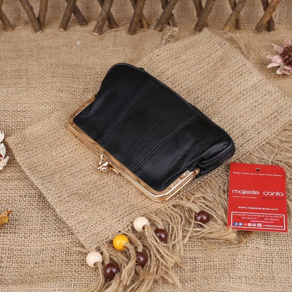 Hakiki Deri Burslu Siyah Cüzdan