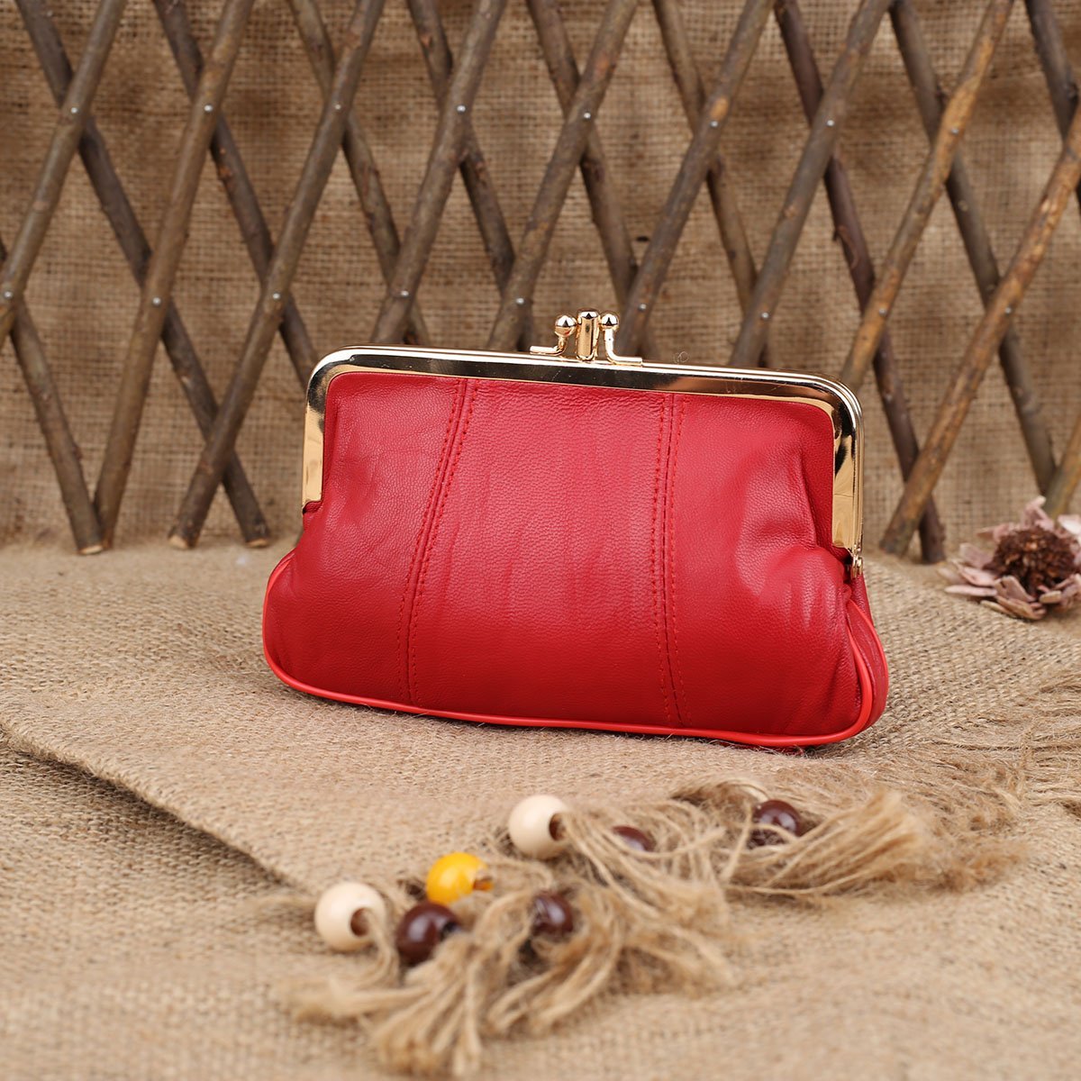 Hakiki Deri Burslu Kırmızı Cüzdan