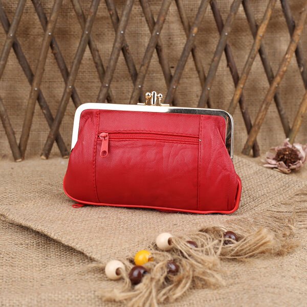 Hakiki Deri Burslu Kırmızı Cüzdan