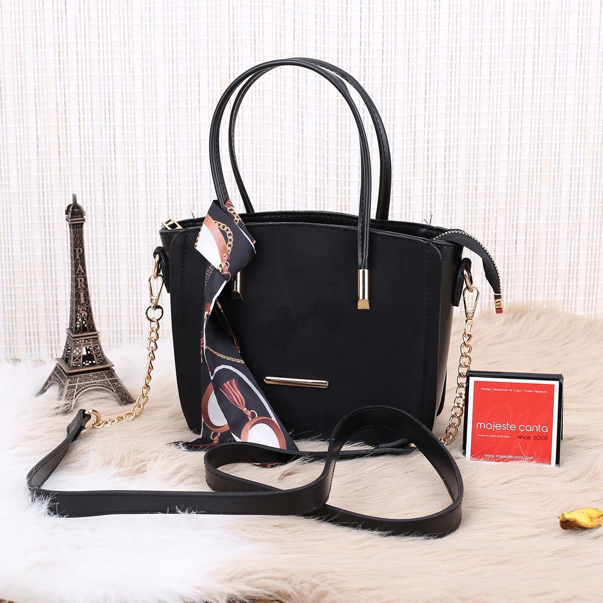 Yeni Sezon Siyah Nubuk Çanta