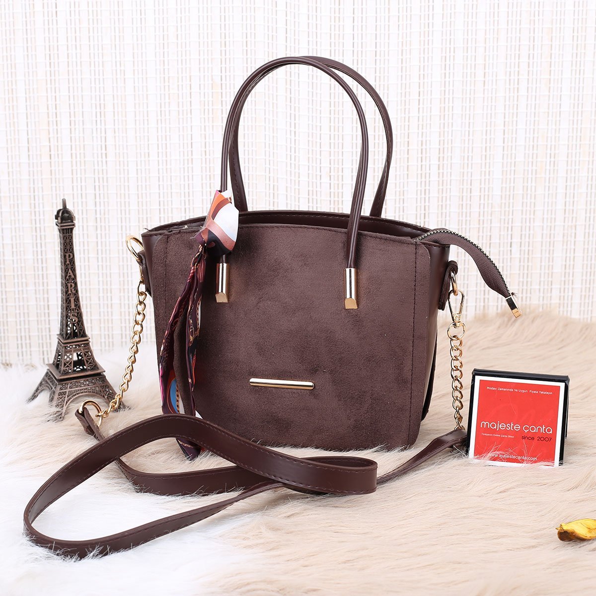 Yeni Sezon Kahverengi Nubuk Çanta