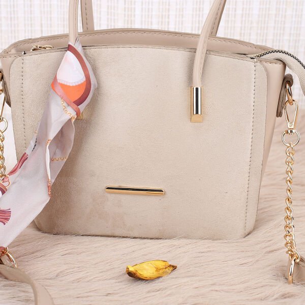 Yeni Sezon Bej Nubuk Çanta