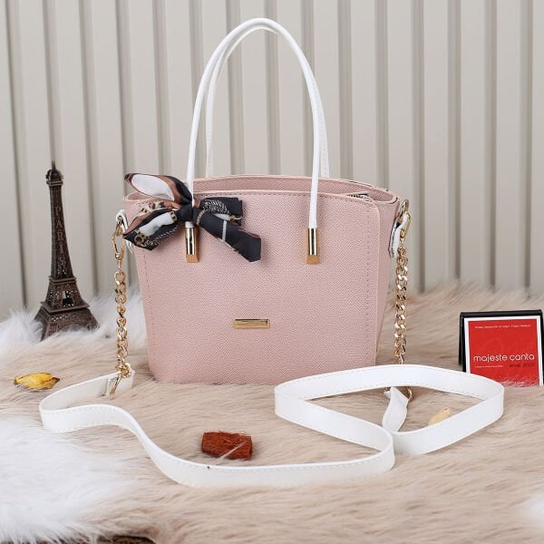 Yeni Sezon Beyaz Yandan Asmalı Pembe Çanta
