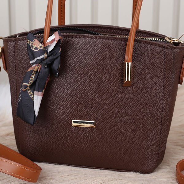 Yeni Sezon Beyaz Yandan Asmalı Kahverengi Çanta