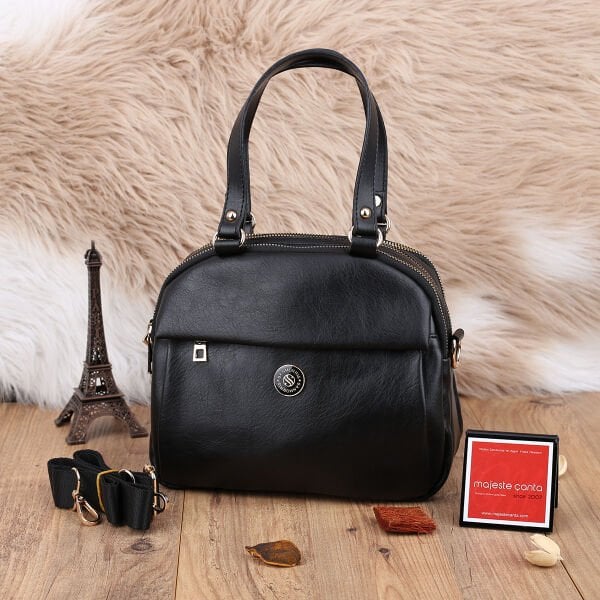 Sanmorris Günlük Üç Gözlü Siyah Kadın Çanta