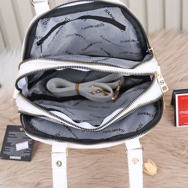 Sanmorris Günlük Üç Gözlü Beyaz Kadın Çanta