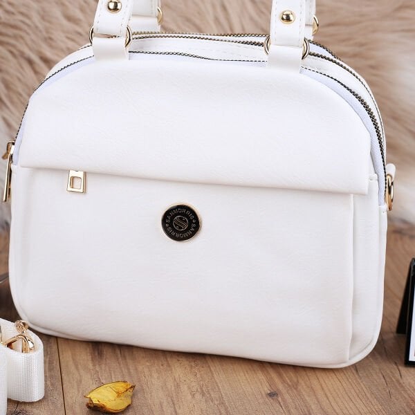 Sanmorris Günlük Üç Gözlü Beyaz Kadın Çanta