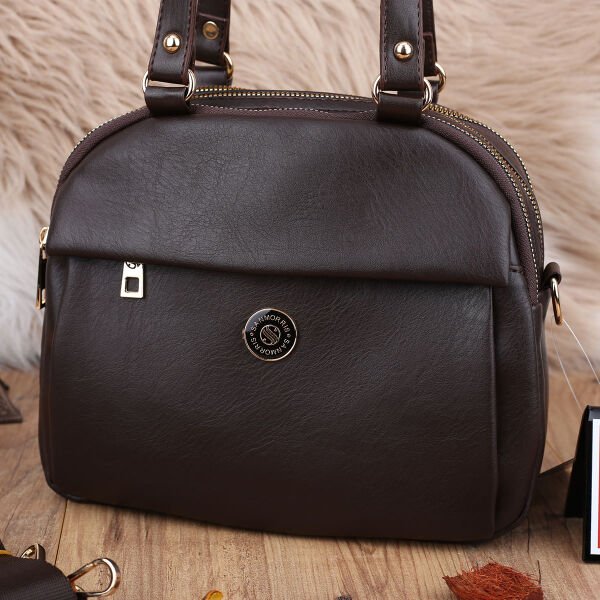 Sanmorris Günlük Üç Gözlü Kahverengi Kadın Çanta