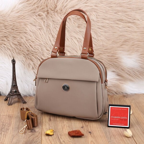 Sanmorris Günlük Üç Gözlü Vizon Taba Çanta