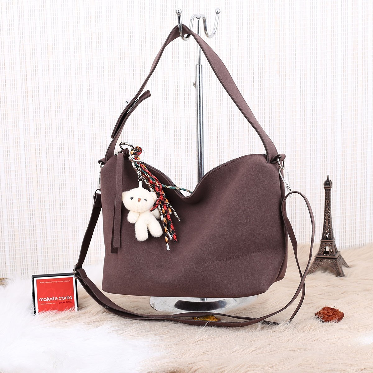 Yeni Sezon Kahverengi Nubuk Salaş Çanta