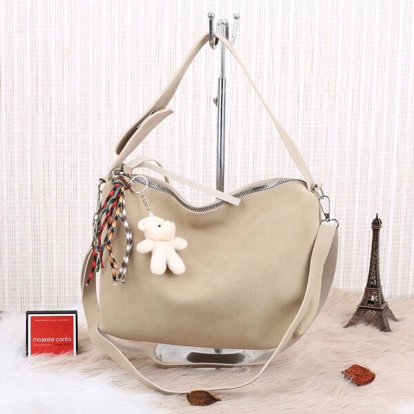 Yeni Sezon Bej Nubuk Salaş Çanta