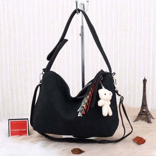 Yeni Sezon Siyah Nubuk Salaş Çanta