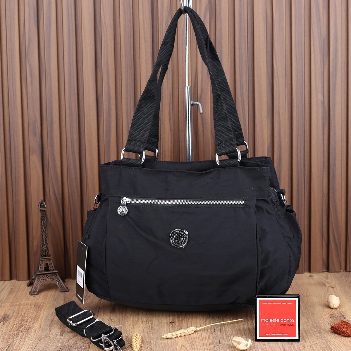 Sanmorris Yeni Sezon 3 Gözlü Siyah Kipling Çanta